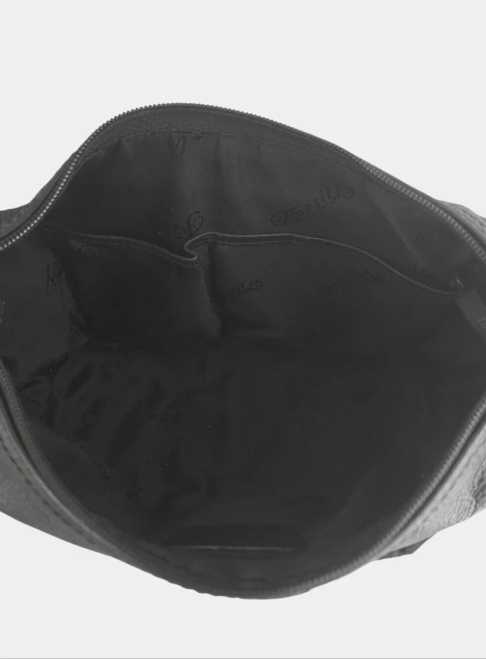 Vintage Fossil Black Pebbled Leather Slouchy Hobo Shoulder Bag Y2K